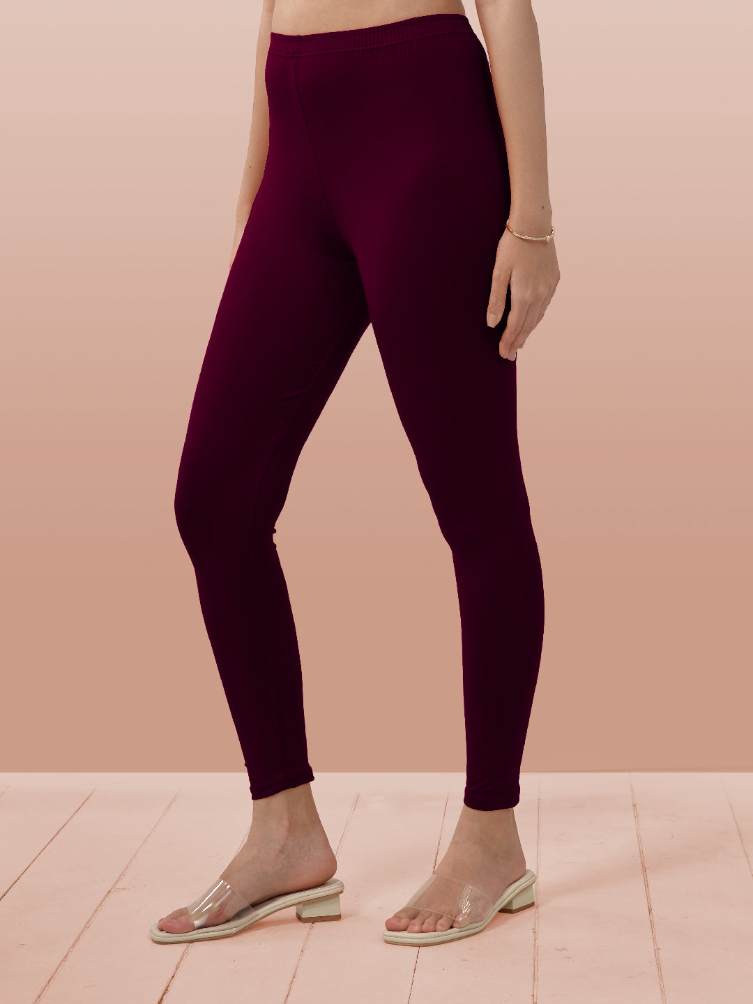 Maroon Ankle Length Leggings