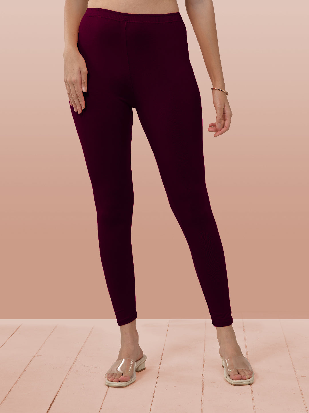 Maroon Ankle Length Leggings